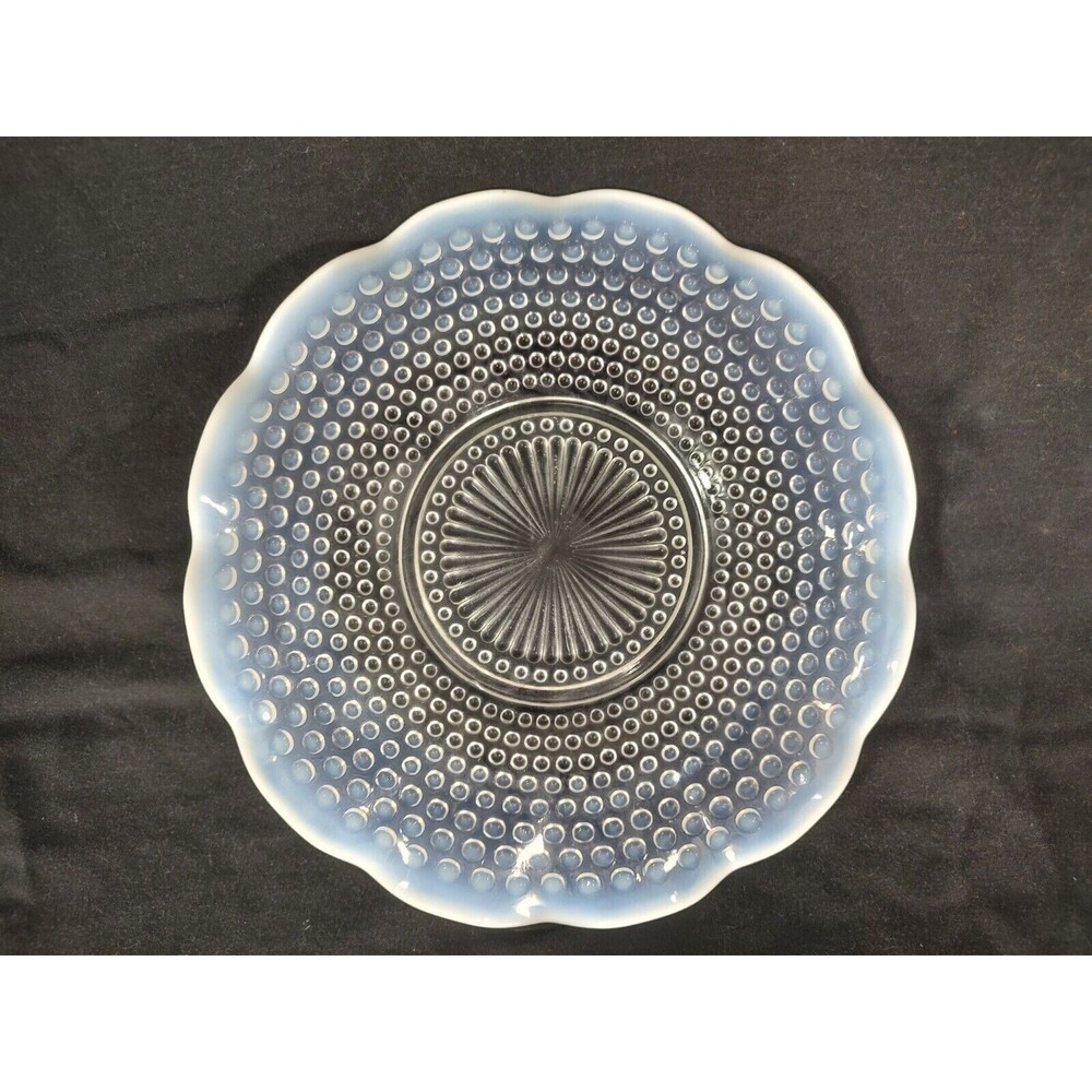 Anchor Hocking Moonstone Opalescent  Sandwich Platter 10.75"  ~ Vintage 1942-46